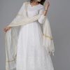 315pQlOx6AL.jpg Chikankari Cotton Anarkali Indian Kurti For Women Summer Dress Kurta Pant With Dupatta Set Pakistani Kurta
