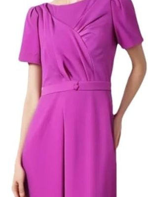 41ILhr2i3TL Women’S Round Neck Solid A Line Dress Summer Short Sleeve Midi Casual Party Robe for Evening Party