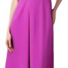 41ILhr2i3TL.jpg Women’S Round Neck Solid A Line Dress Summer Short Sleeve Midi Casual Party Robe for Evening Party