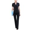 41JDaIurGVL.jpg Women Summer Business Pant Suit Formal Slim Short Sleeve V Neck Blazer and Trousers Office Ladies Work Wear Uniform