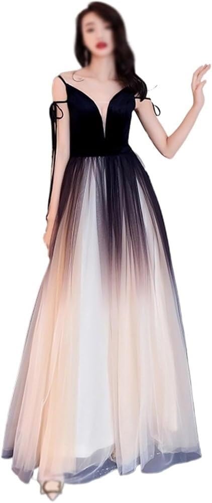 41TjCcfDHxL.jpg Fashionable Casual V-Neck Cocktail Party Dress Womens Elegant Slim Fit Formal Evening Gown