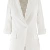 41VurjfqnsL.jpg Women's Suit Jacket Summer 3/4 Sleeve Blazer Business Casual One Button Outfits for Work