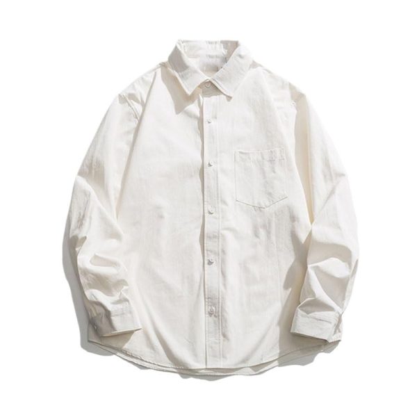 41a9-X9Gd4L.jpg Casual Shirt Fashion Lapel Cotton Long Sleeve Cardigan Breathable Sweat-Wicking Business Workwear Shirt(OneColor,Large)
