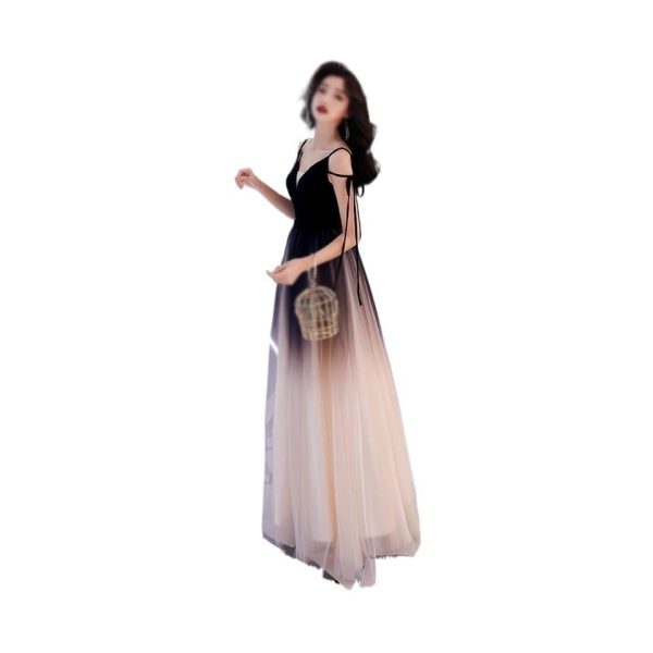 41u7tsdSvfL.jpg Fashionable Casual V-Neck Cocktail Party Dress Womens Elegant Slim Fit Formal Evening Gown