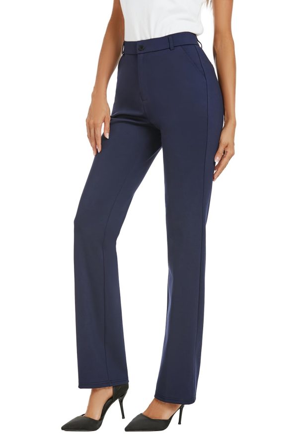510rsdlEpgL.jpg Women's Stretchy Straight Leg Dress Work Pants Business Office Casual Slacks with Pockets