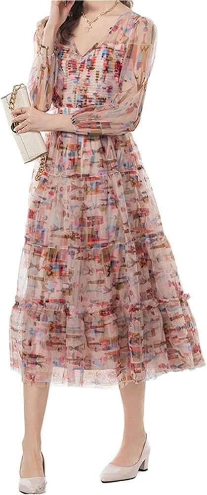 511XnYoXXiL.jpg Elegant Women's Evening Gown - Cocktail Dress with Short Sleeves and Empire Waist for Parties and Special Occasions(Brown,Large)