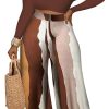 2 Piece Outfits for Women Sexy Backless Long Sleeve Crop Top High Waist Wide Leg Long Pant Sets Tracksuit Printed Set