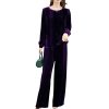 516sJjPYG3L.jpg Women's Velvet Set - Long Sleeve Top & Trousers Premium Comfort for Daily Wear