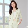 518sq0o-4xL.jpg Women Black Beige Patchwork Jacket and Suits Pants Spring Summer Office Lady Elegant 2 Piece Sets High End Outfits