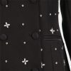 51BcL7NQVsL.jpg Women Spring Autumn Double Breasted Diamond Black Blazer Coat Slim Suit Jacket