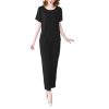 51C-spArsDL.jpg Women's Summer Loungewear - Light Blue Cotton Blend Tee & Capris Moisture-Wicking