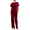 51FKvEPgRoL.jpg Women's Active Wear Set - Short Sleeve Tee & Athletic Pants Velvet Feel Sport Lounge