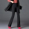 51I5AB3DGL.jpg High Elastic Spring Summer Flare Pants Casual Straight Trousers for Women Work Suit Pants Loose Female Pantalon