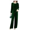 51JLLFQpEEL.jpg Women's Velvet Set - Long Sleeve Top & Trousers Premium Comfort for Daily Wear