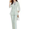 51KEBXTGssL.jpg Women Summer Temperament Style Professional Slim Blazer and Pants Two Piece Sets Office Work Wear Yellow Suits