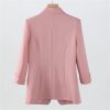 51KxGB1UCvL.jpg Women Spring Summer Pink Business Coat All Match Jascket Korea Work Office Suit White Black Blazers