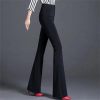 51MiAsuQ8L.jpg High Elastic Spring Summer Flare Pants Casual Straight Trousers for Women Work Suit Pants Loose Female Pantalon