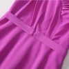 51NfYGn8o2L.jpg Women’S Round Neck Solid A Line Dress Summer Short Sleeve Midi Casual Party Robe for Evening Party