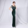 51Tvc55GW5L.jpg Green Sequin Long Dress Women Banquet Wedding Guest Evening Gown Formal Party Dress