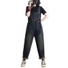51V79sTfKOL.jpg Women Pockets Ladies Long Jumpsuits Sleeveless Rompers Woman Blue Straight Jeans Jumpsuit