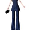 51WT8gStU1L.jpg Women's Lace Trim Set - V-Neck Halter Top & Draped Pants