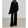 51X5KDptWYL.jpg Plus Size Women's Velvet Set - Pullover Top & Wide Leg Pants Relaxed Comfort Fit