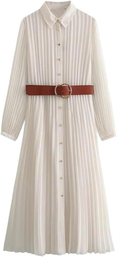 51XaXyQh8NL.jpg Solid Belt Button Long Sleeve Summer Maxi Dress Women Elegant Slim Straight Dress Office Work Business Long Dresses