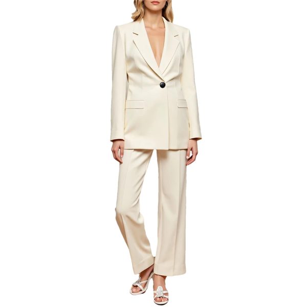 51Yod8j9VyL.jpg Women's Single Button Blazer and Pants Set, Long Sleeve Slim Fit Office Workwear for Career Women