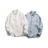 51cdraDTKL.jpg Casual Shirt Fashion Lapel Cotton Long Sleeve Cardigan Breathable Sweat-Wicking Business Workwear Shirt(OneColor,Large)