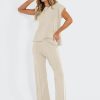 51gGbPv6HwL.jpg 2 Piece Sets for Women Summer Vacation 2025 Lounge Outfits Matching Two Pcs Spring Knit Tracksuits Sweat Suits