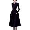 51gKYUTQx5L.jpg Women's Notched Suit Midi Dress - Office Lady Slim Black Long Sleeve