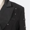 51jtAf5UfoL.jpg Women Spring Autumn Double Breasted Diamond Black Blazer Coat Slim Suit Jacket