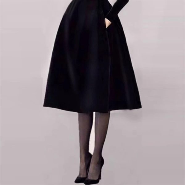 51kA-CRLLL.jpg Women's Notched Suit Midi Dress - Office Lady Slim Black Long Sleeve