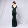 51l09Wi40GL.jpg Green Sequin Long Dress Women Banquet Wedding Guest Evening Gown Formal Party Dress
