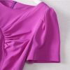 51lYSKIJlGL.jpg Women’S Round Neck Solid A Line Dress Summer Short Sleeve Midi Casual Party Robe for Evening Party