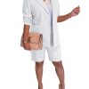 51nKZOML8fL.jpg Womens 2 Piece Blazer Outfits Lapels Open Front Suit Jacket and Bermuda Shorts Set
