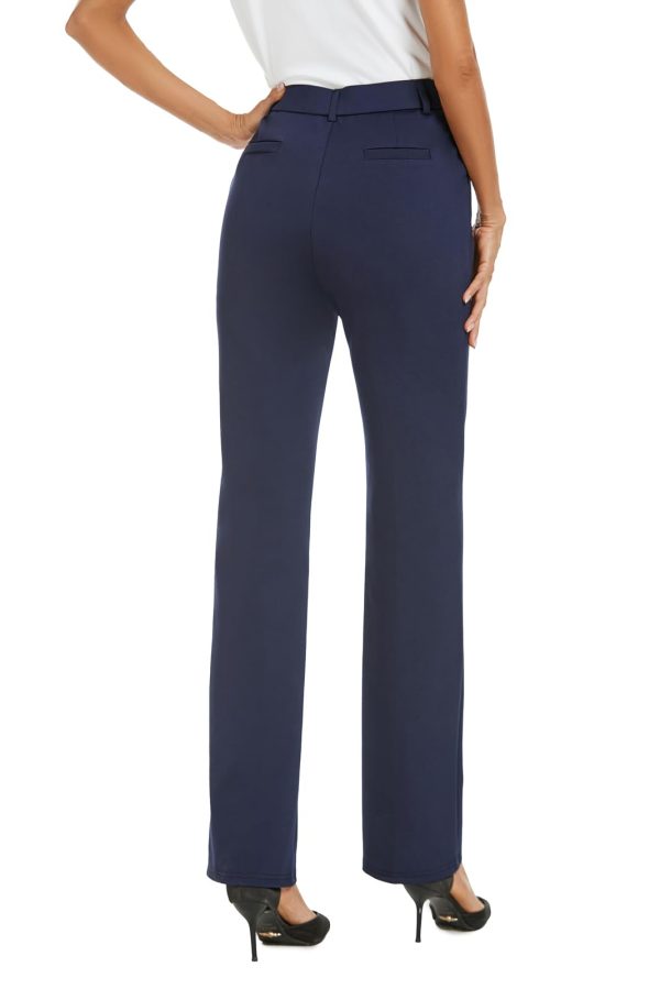 51nspaoRDZL.jpg Women's Stretchy Straight Leg Dress Work Pants Business Office Casual Slacks with Pockets