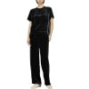 51sz87VMlzL.jpg Women's Active Wear Set - Short Sleeve Tee & Athletic Pants Velvet Feel Sport Lounge