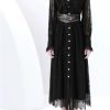 51tGXVLalmL.jpg Vintage Lace Midi Dress Women O Neck Puff Sleeves Empire Waist Hollow Out A Line Single Breasted Dress