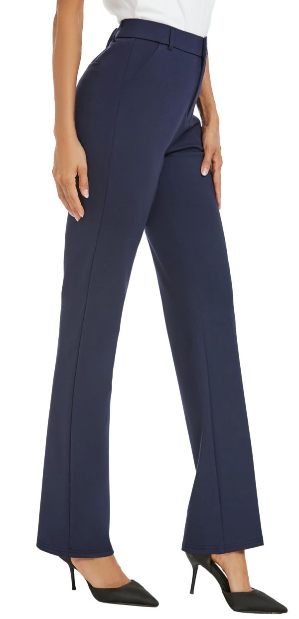 51tHgEk7a2L.jpg Women's Stretchy Straight Leg Dress Work Pants Business Office Casual Slacks with Pockets