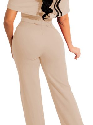 51v6ggGMLYL.jpg Women's Sexy Off Shoulder Ruffle Jumpsuits Elegant Wide Leg Long Pants Clubwear Rompers with Pockets