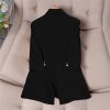 51vnwhX2UzL.jpg Women's Spring Summer Half Sleeve Office Coat Top All Match Stylish Jacket Blue Blazer
