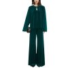 51wFzTpj4IL.jpg Plus Size Women's Velvet Set - Pullover Top & Wide Leg Pants Relaxed Comfort Fit