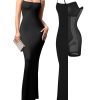 612RVWijviL.jpg Summer Maxi Dress for Women - Cocktail Shapewear Dresses Built-in Bra Adjustable Straps Vacation Long Slip