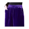 Plus Size Women's Velvet Set - Short Sleeve Top & Straight Leg Pants Premium Relaxed Fit