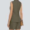 613H9OjR98L.jpg Two Piece Sets for Women Blazer Suit Asymmetrical Vest Notched Collar Summer Shorts Business Casual Outfits