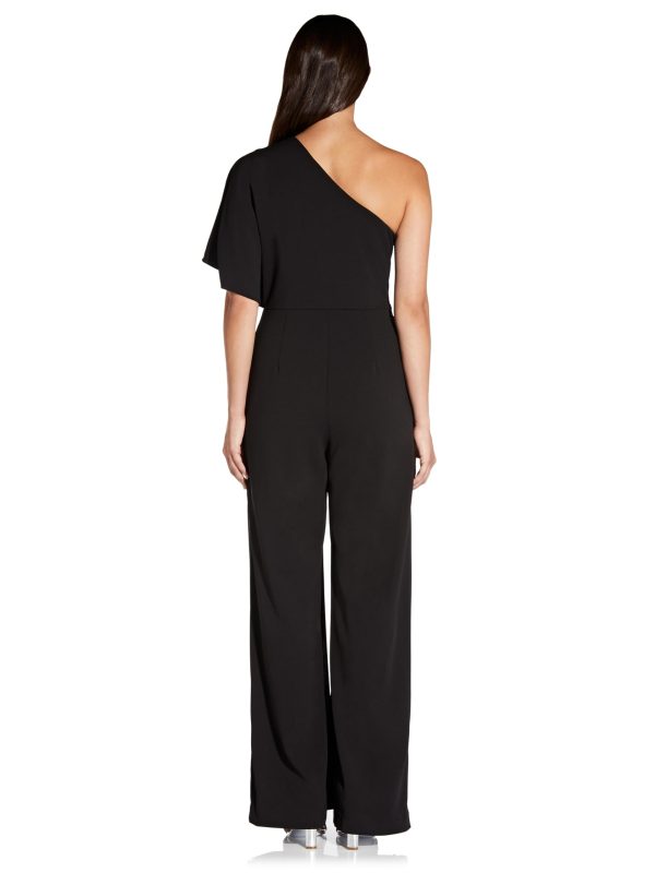 6153N2NlZbL.jpg Women's Size One Shoulder Crepe Melania Jumpsuit Plus