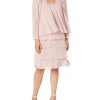 618kiRnw6L.jpg Women's Mother of The Bride Tiered Jacket Dress with Shoulder Embellishment (Petite and Regular Sizes)