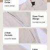 618zNQraBhL.jpg Women's Casual Business Open Front Long Sleeve Notch Lapel Office Blazer Jacket