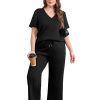 619EjevA9YL.jpg 2 Piece Sets for Women Summer Lounge Set Wide Leg Pants Matching Set Vacation Travel Outfits Beach Clothing